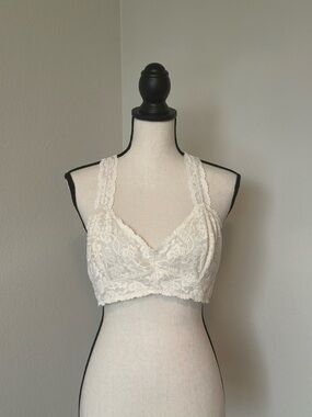 Ivory Lace XL Bralette with Scalloped Trim
